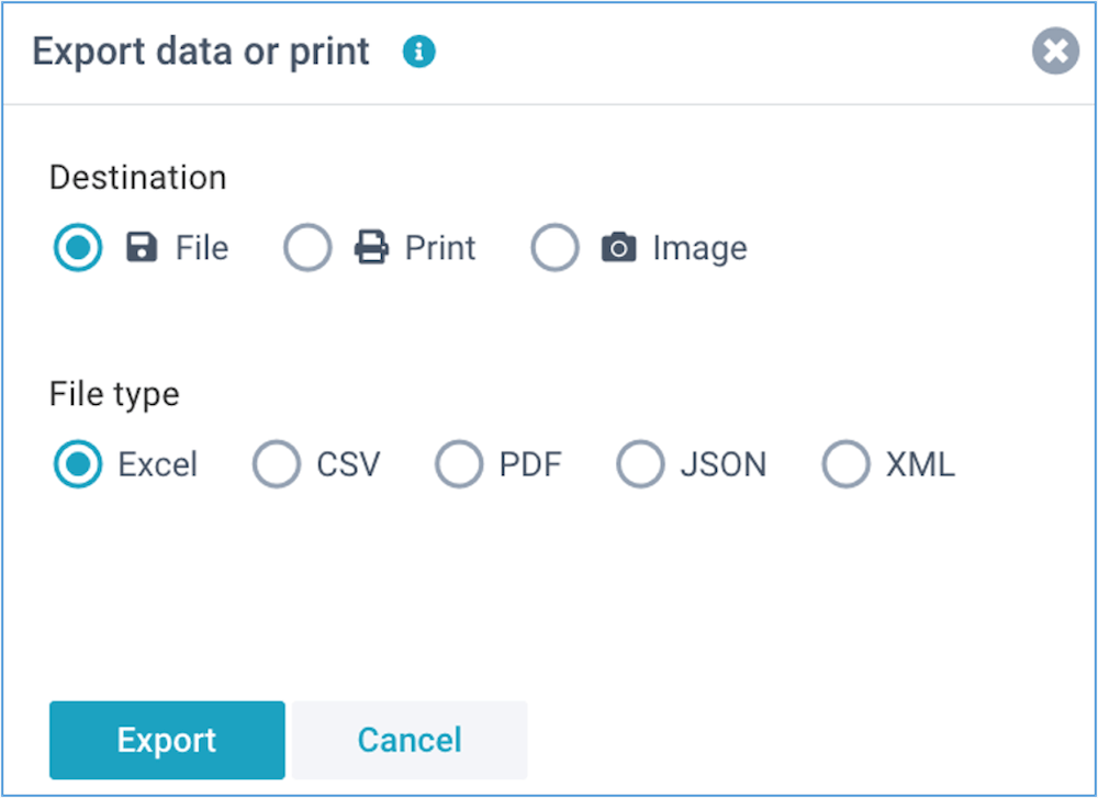 screenshot export excel query