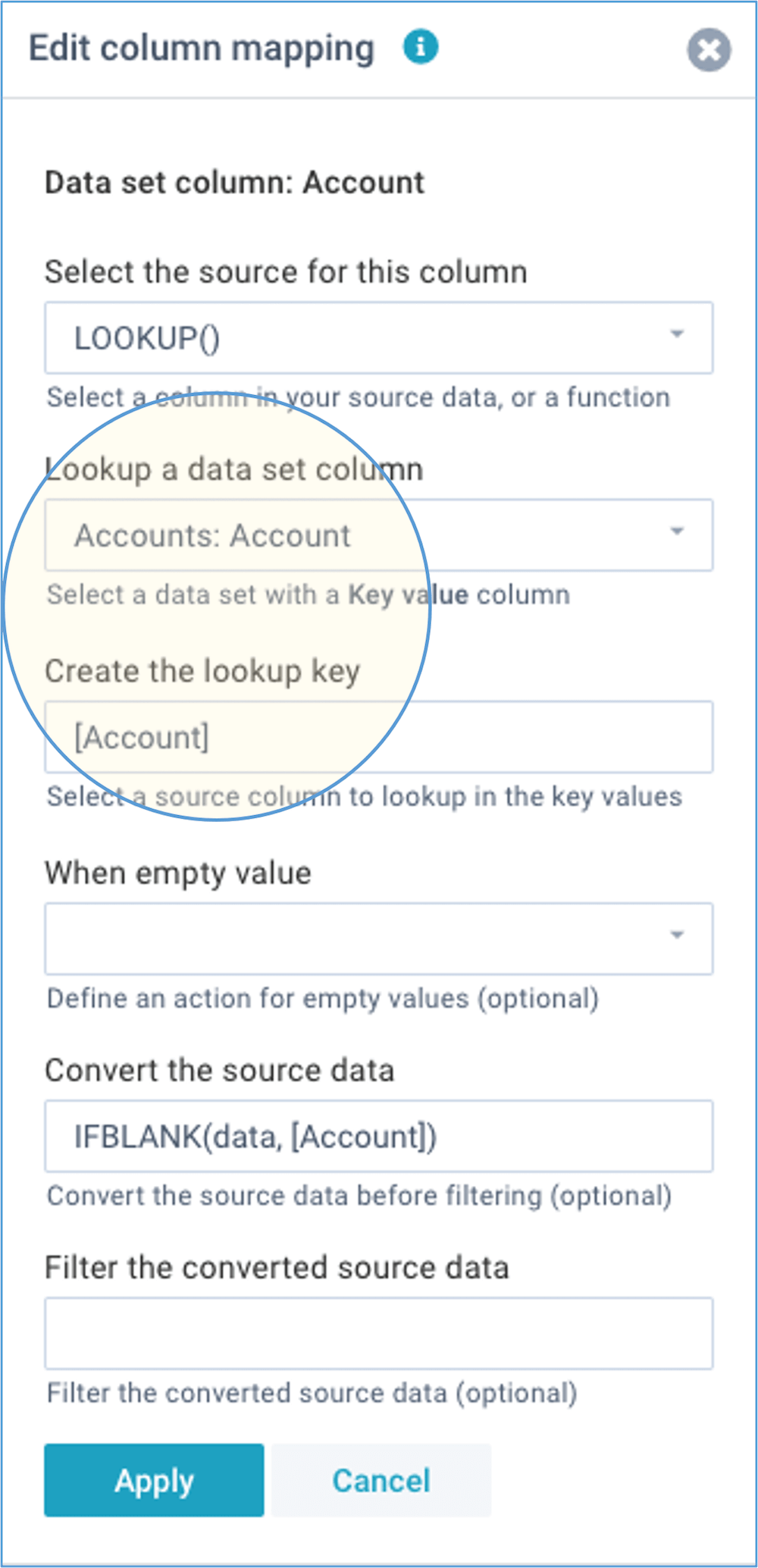 screenshot account lookup mapping