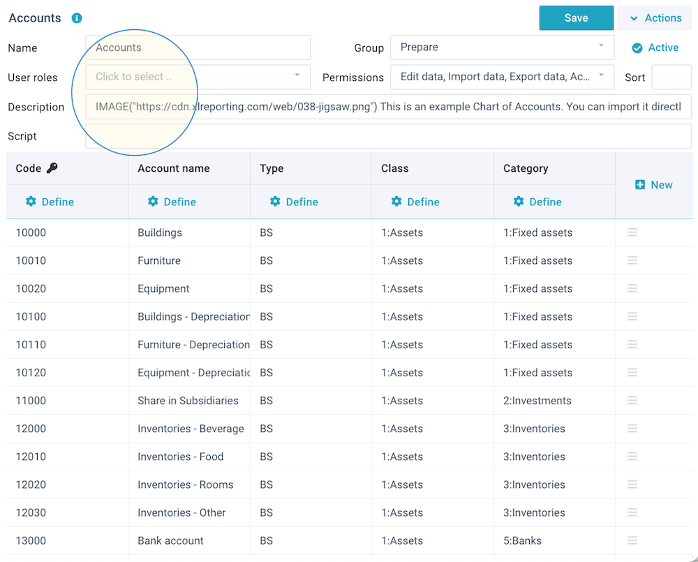 screenshot define datasets