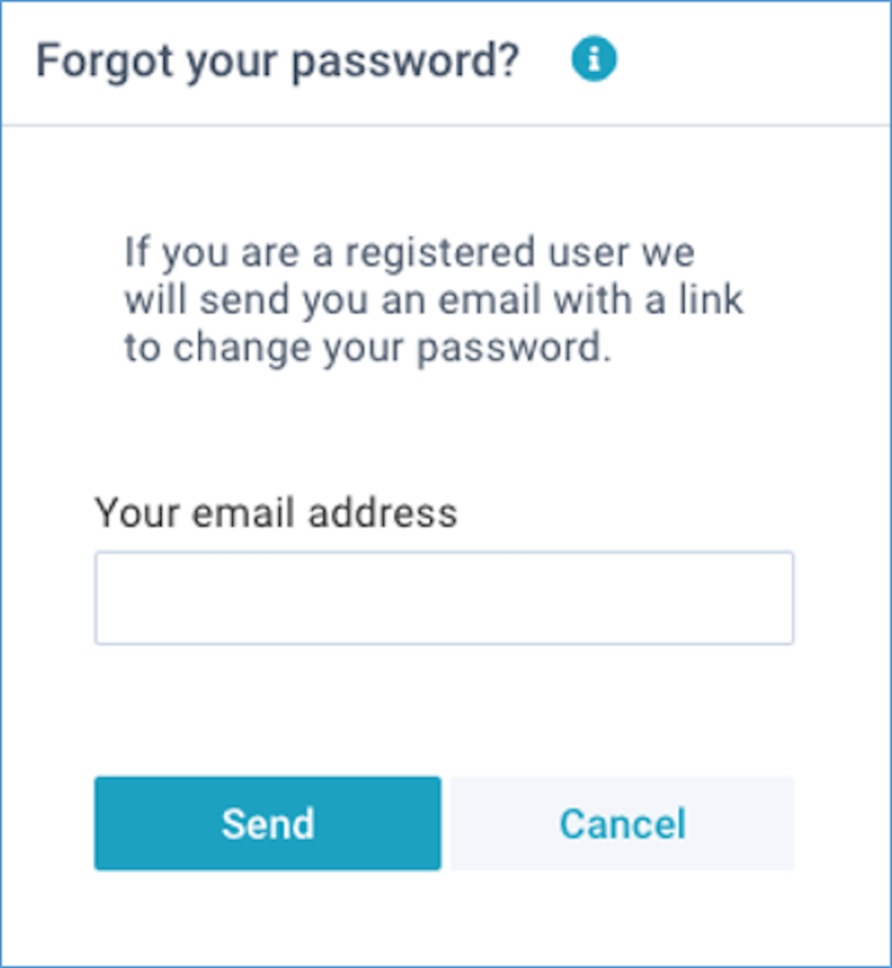 screenshot user login forgotten password