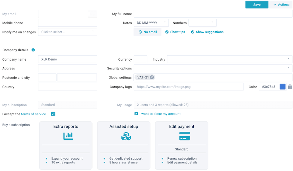 screenshot manage profile