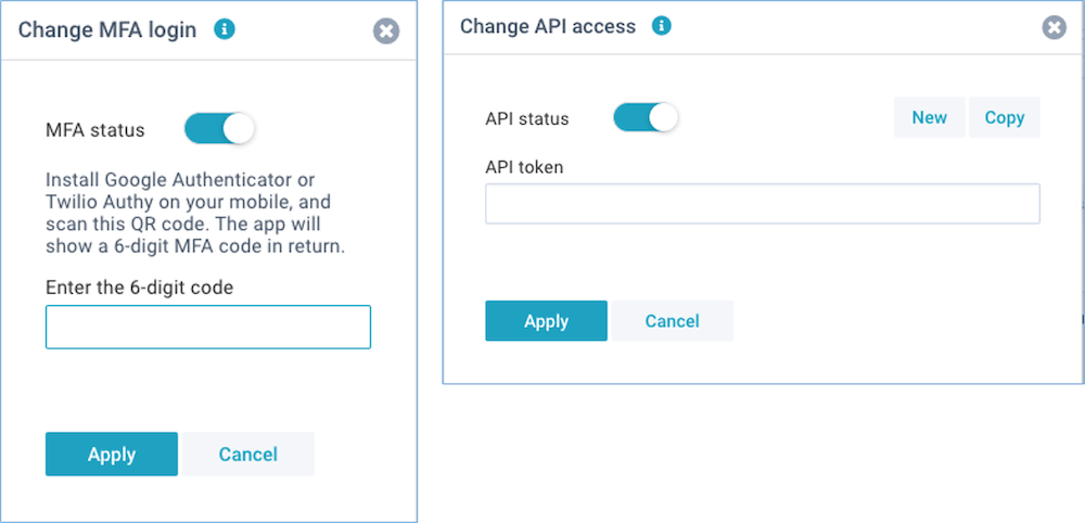 screenshot manage profile tokens