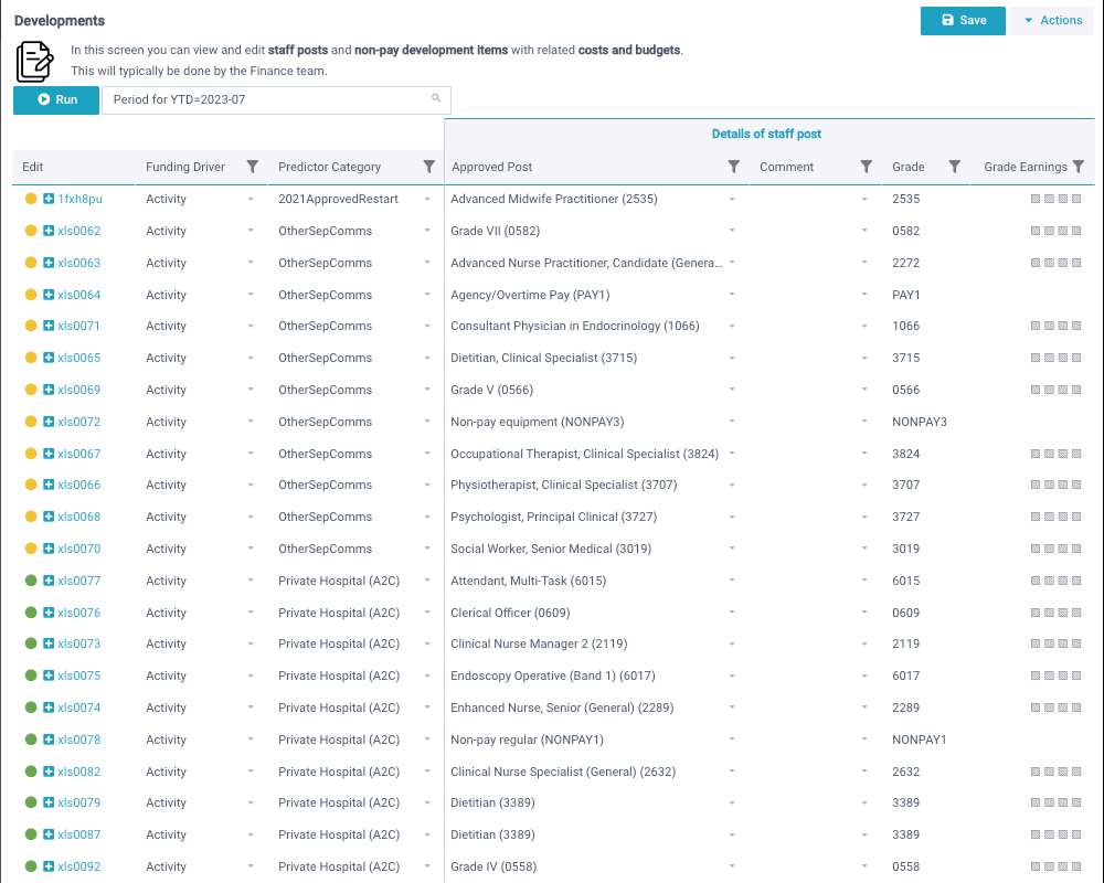 planner healthcare xlreporting